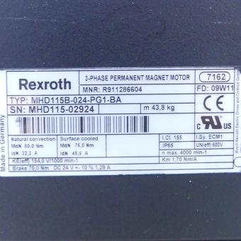Three-phase servo motor MHD115B-024-PG1-BA 