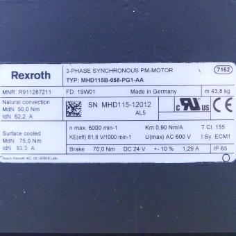 Drehstrom Servomotor MHD115B-058-PG1-AA 