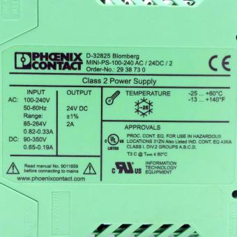 Stromversorgung MINI-PS-100-240AC/24DC/2 