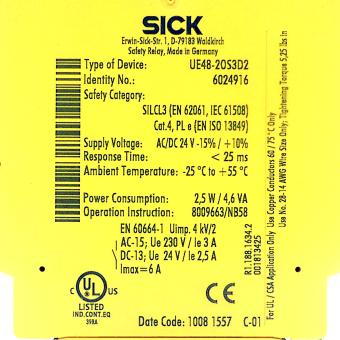 Safety Relay UE48-20S3D2 