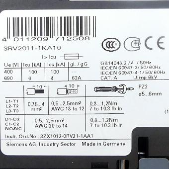 Circuit breaker 3RV2011-1KA10 