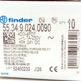 10 Pieces Plug-in relay 24 V/DC 7 A 