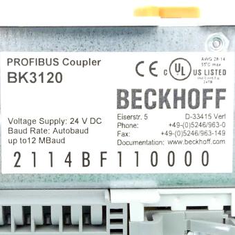 Profibus bus coupler BK 3120 