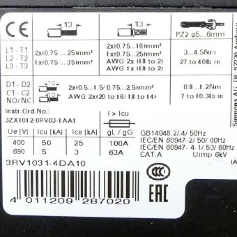 Sirius Motorschutzschalter 3RV1031-4DA10 