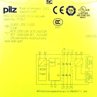 Safety relay PNOZ S7.1 C 24VDC 3N/O 
