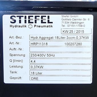 Hydraulic Unit 18Liter-3ccm-0,37KW 100207280 