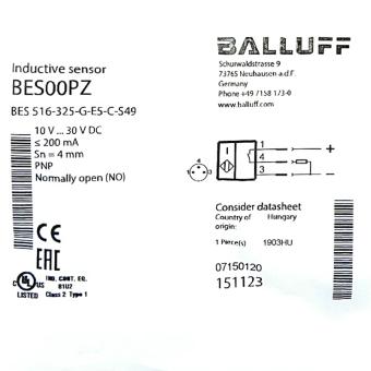Induktiver Standardsensor BES00PZ 