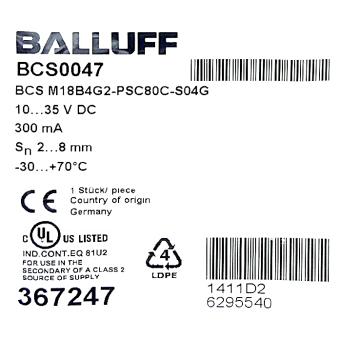 Capacitive sensor for object recognition BCS M18B4G2-PSC80C-S04G 