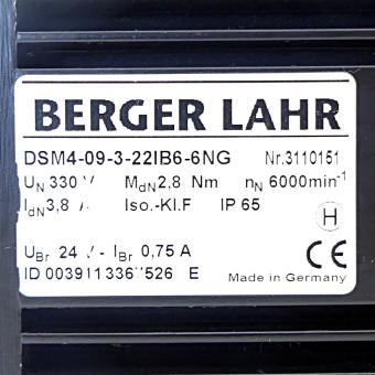 AC servo motor DSM4-09-3-22IB6-6NG-330V-NTC 
