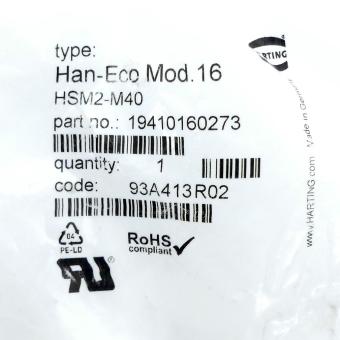 Socket housing Han-Eco-Mod.16 HSM2-M40 