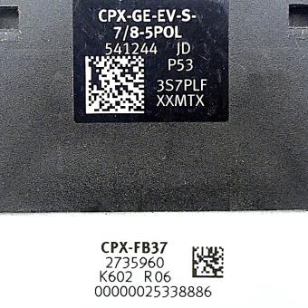 Busknoten CPX-FB37 mit Verkettungsblock CPX-GE-EV-S-7/8-5POL 