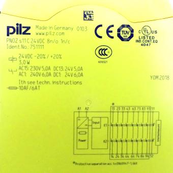 Contact multiplication Outputs PNOZ S11C 24VDC 8N/O 1N/C 