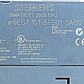 Simatic DP IM151-8F CPU ET200S 6ES7 151-8FB01-0AB0 