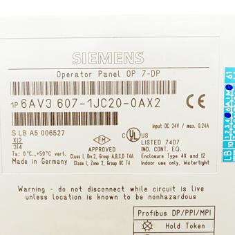 Bedienfeld OP 7-DP Neuwertig