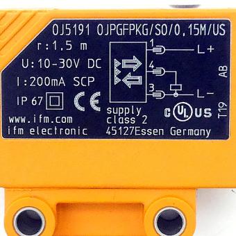 Retro-reflective sensor OJPGFPKG/S0/0,15M/US 