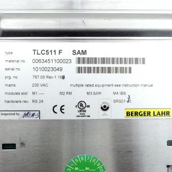 Positioning controller for 3-phase stepping motors with Interbus-S fieldbus interface and SAM safety module TLC511F -/RM/SAM/IBS 