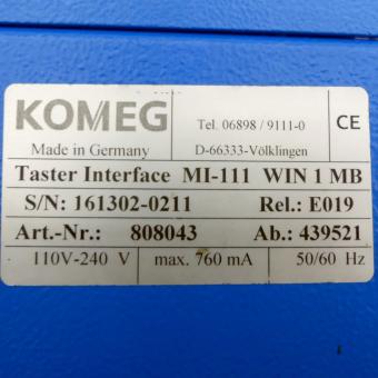 KOMEG Taster Interface MI-111 WIN 1 MB  Gebraucht
