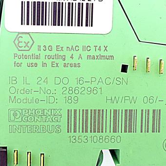 Inline-Klemme IB IL 24DO 16-PAC/SN IB IL 24DO 16-PAC/SN  
