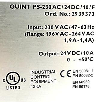 power supply QUINT-PS-230AC/24DC/10/F Used