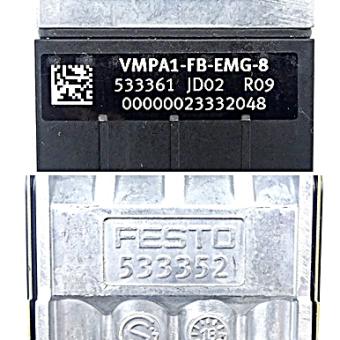 Anschlussplatte VMPA1-FB-AP-4-1 mit Elektronikmodul VMPA1-FB-EMG-8 