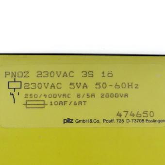 PNOZ Sicherheitsrelais PNOZ 230VAC 3S 1ö 