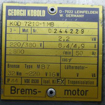 Three-phase Motor with Brake KOD 7210-1 MB 