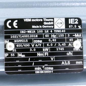 Drehstrommotor IE2-WE1R 100 LX 4 TPM140 