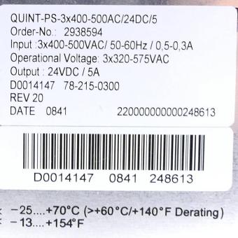 Power Supply QUINT-PS-3x400-500AC/24DC/5 