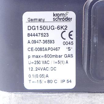 Gas pressure switch DG150UG-6K2 