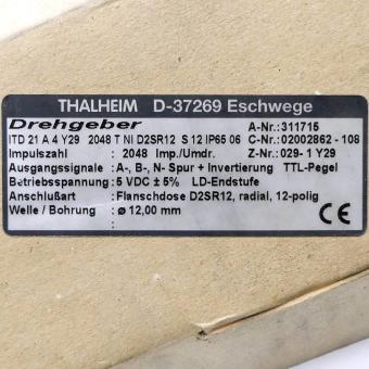 Drehgeber ITD 21 A 4 Y29 2048 T NI D2SR12 S 12 