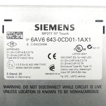 SIMATIC Multi panel MP277 10'' Touch (E-Stand 20) 