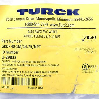 Motor Branch Cable U-29833 New FS