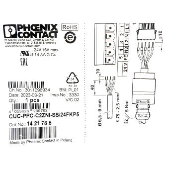 Power connectors CUC-PPC-C2ZNI-SS/24FKP5 