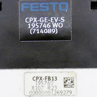 Bus node CPX-FB13 inkl. Interlink block CPX-GE-EV-S 195746 / 195740 