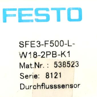 Durchflusssensor SFE3-F500-L-W18-2PB-K1 