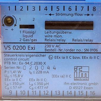 Auswerteeinheit für Strömungssensoren VS 0200 Exi 