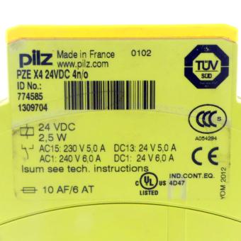 Sicherheitsschaltrelais PZE X4 24VDC 4n/o 