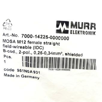 M12 female 0° B-cod. IDC 