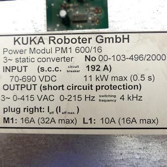 Roboter-Leistungsmodul PM1 600/16 
