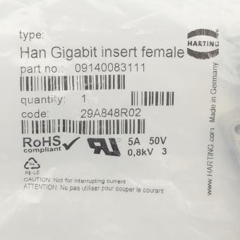 Socket insert Han Gigabit insert female 