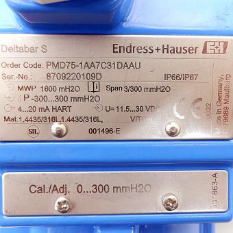 Differential pressure transmitter Deltabar S 