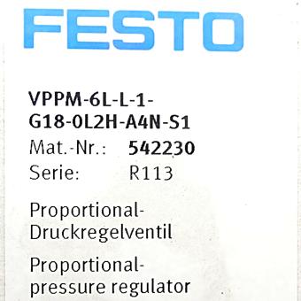 Proportional-Druckregelventil VPPM-6L-L-1-G18-0L2H-A4N-S1 