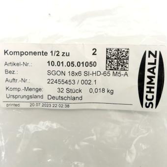 Saugnapf SGON 18x6 SI-HD-65 M5-AG 