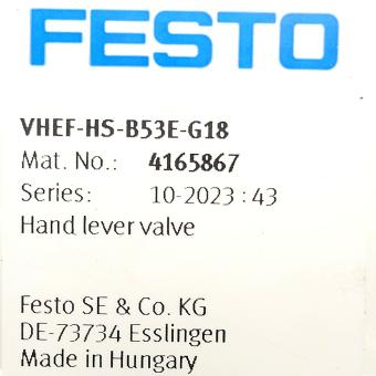 Hand lever valve VHEF-HS-B53E-G18 