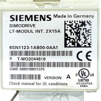 Leistungsmodul Simodrive LT-MODUL INT. 2X15A 