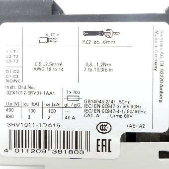 Circuit Breaker 3RV1011-1DA15 