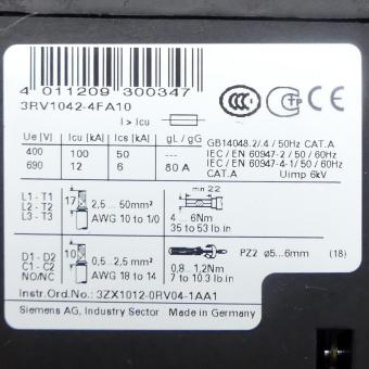 Sirius Motor protection switch 