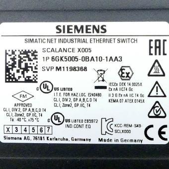 SCALANCE X005 Electrical switch module 