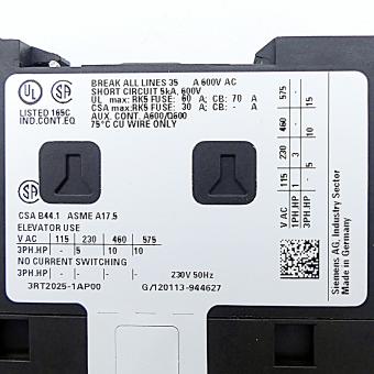 Contactor 3RT2025-1AP00  Used