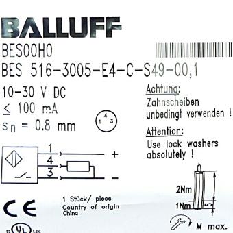 Inductive standard sensor BES 516-3005-E4-C-S49-00,1 